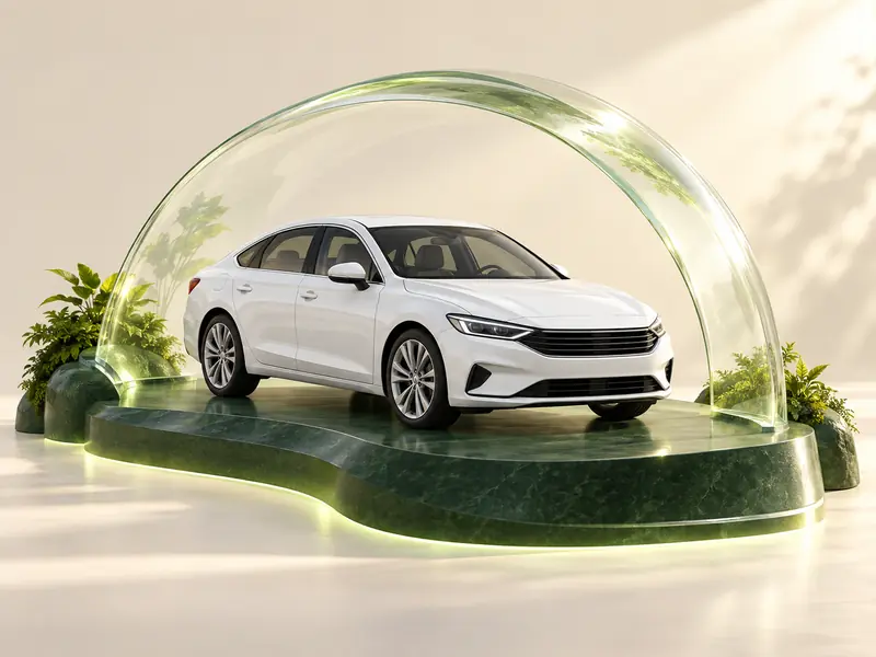 AI concept image of a vehicle within a protective glass arch