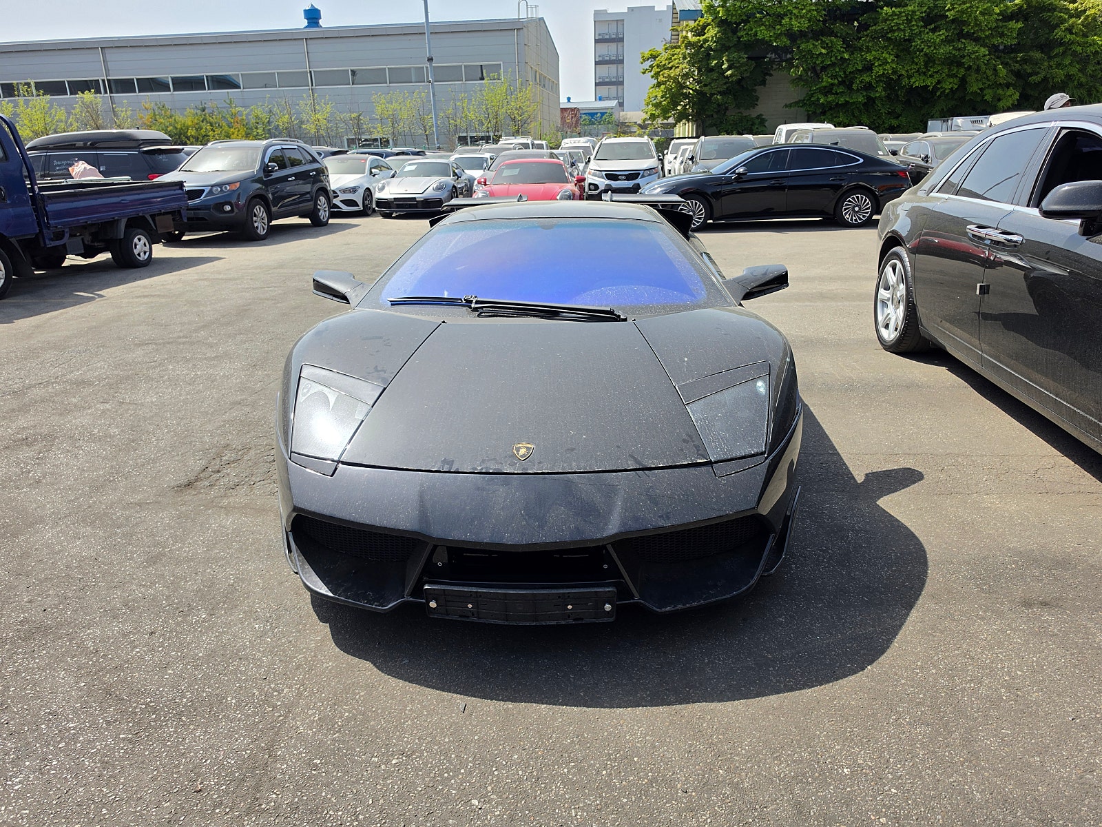 Lamborghini Murciélago — 黑色 — 作业区车辆正面